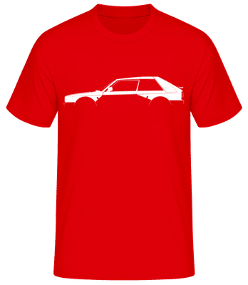 'Lancia Delta S4 SE038' Silhouette - Pánské basic tričko - Červená - Napřed