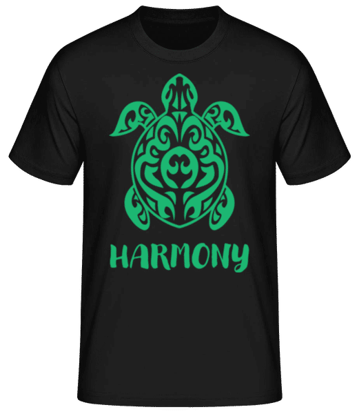 Aperçu: Turtle Harmony Tribal - T-shirt standard Homme - Noir - Devant