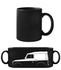 'Land Rover Series I' Silhouette · Schwarze Tasse