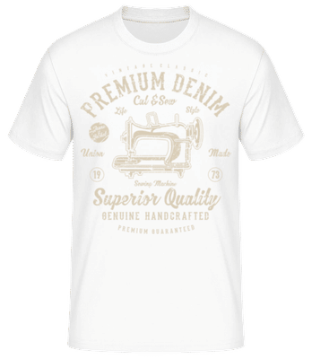 Premium Denim - Männer Basic T-Shirt - Weiß - Vorne