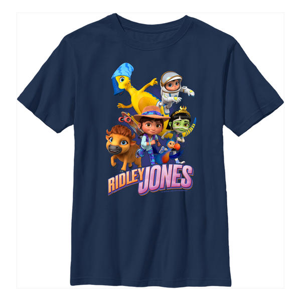 Aperçu: Netflix - Ridley Jones - Skupina Group with Logo - Enfant T-shirt - Bleu marine - Devant Aperçu: Netflix - Ridley Jones - Skupina Group with Logo - Enfant T-shirt - Bleu marine - Devant