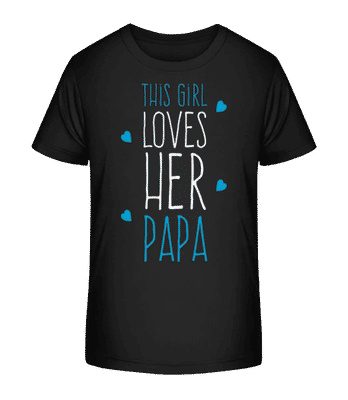 This Girl Loves Her Papa - Camiseta orgánica para niños Stanley Stella 2.0 - Negro - delante