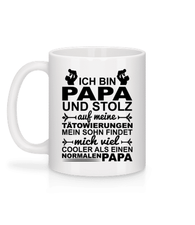 Papa Tattoos Sohn - Tasse - Weiß - Hinten
