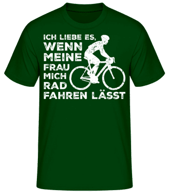 Liebe Es Wenn Frau Rad Mich Fahren Lässt - Männer Basic T-Shirt - Flaschengrün - Vorne