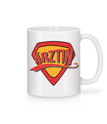 Superheldin Ärztin - Tasse - Weiß - Vorne