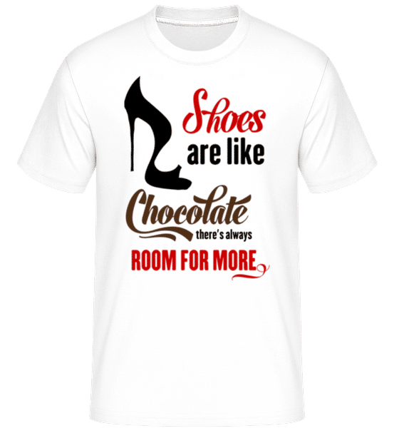 Aperçu: Shoes Are Like Chocolate -  T-Shirt Shirtinator homme - Blanc - Devant