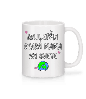 Najlepšia Stará Mama Na Svete - Keramický hrnček - Biela - Predné