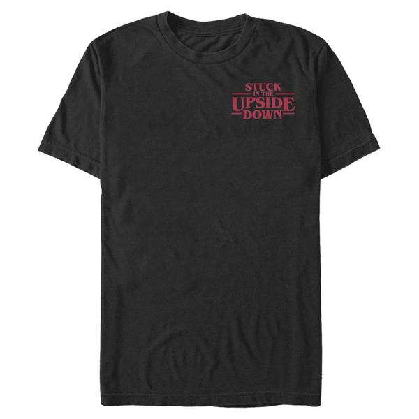 Aperçu: Netflix - Stranger Things - Text Upside Down Pocket - Homme T-shirt - Noir - Devant