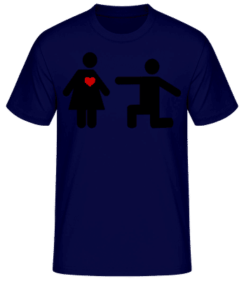 Woman and Man with Heart Logo 2 - Men's B&C T-Shirt - Navy - Front