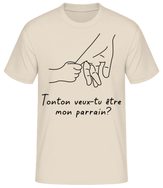 Aperçu: Tonton Veux-tu Être Mon Parrain - T-shirt standard Homme - Crème - Devant