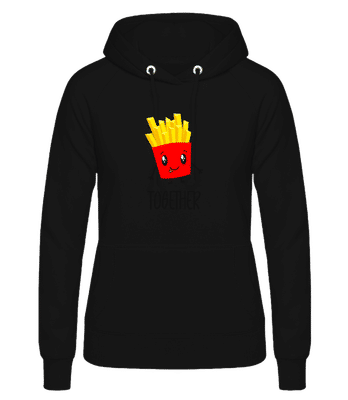 Better Together Fries - Sweat à capuche Femme - Noir - Devant