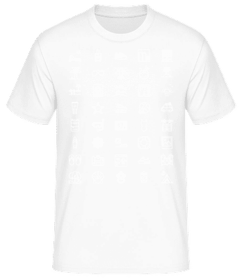 Holiday Tourist Travel Symbols Language - Men's Basic T-Shirt - White - Front