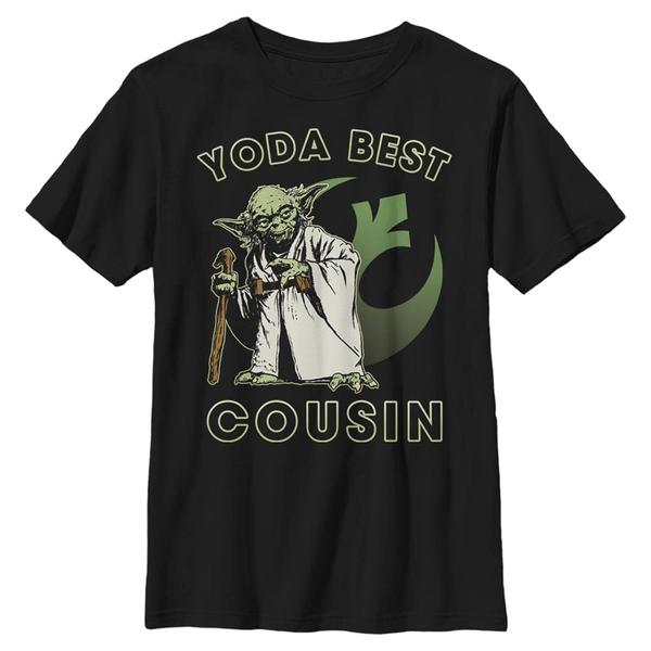 Aperçu: Star Wars - Yoda Best Cousin - Family - Enfant T-shirt - Noir - Devant