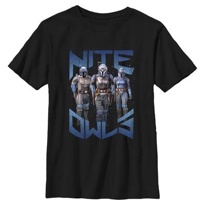 Star Wars - The Mandalorian - Skupina Nite Owl - Kids T-Shirt - Black - Front