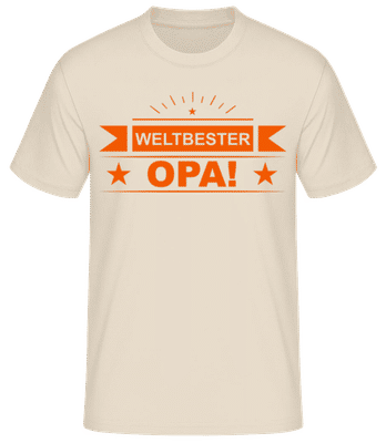 Weltbester Opa - Männer Basic T-Shirt - Creme - Vorne