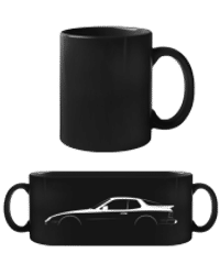 'Porsche 944 Turbo' Silhouette - Black Mug - Black - Front