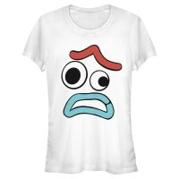 Pixar - Toy Story - Forky Big Face Scared - Mujeres Camiseta - Blanco - delante