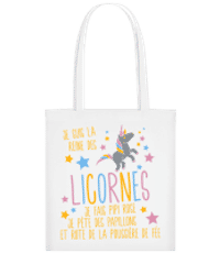 Je Suis La Reine Des Licornes - Tote Bag - Blanc - Devant