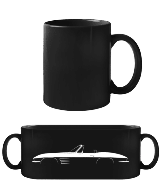 Aperçu: 'Chevrolet Corvette C2' Silhouette - Tasse Noire - Noir - Devant