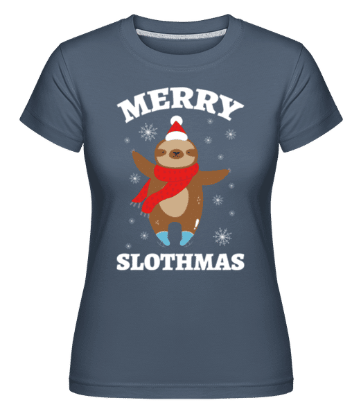 Preview: Merry Slothmas - Shirtinator Women's T-Shirt - Denim - Front