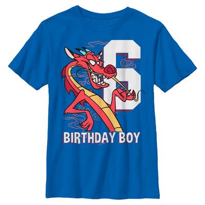 Disney - Mulan - Mushu Six - Enfant T-shirt - Bleu royal - Devant