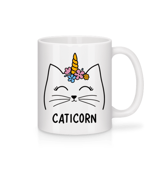 Aperçu: Caticorn - Mug en céramique blanc - Blanc - Devant