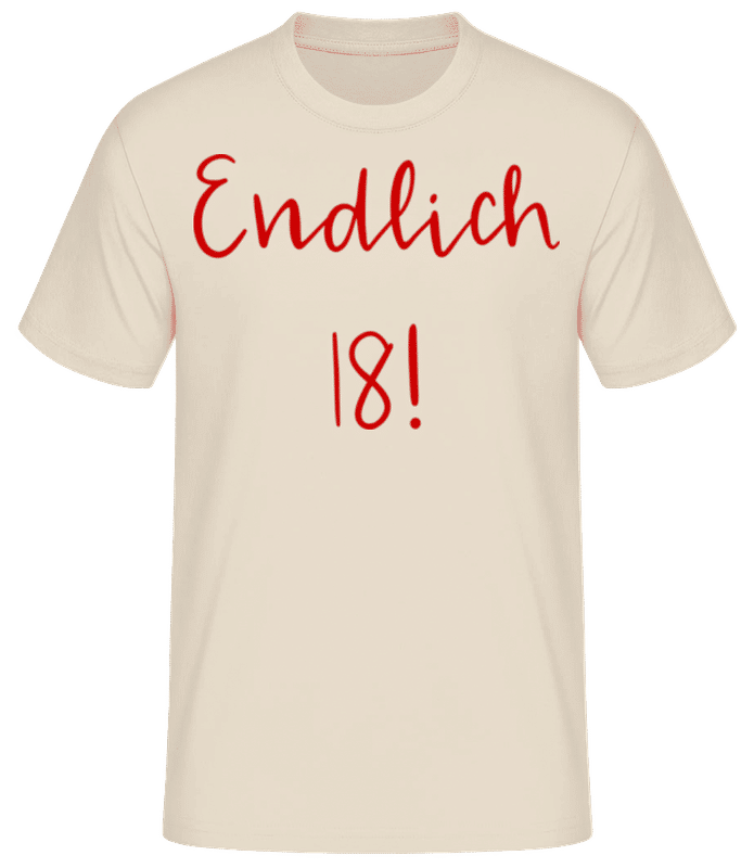 Vorschau: Endlich 18! - Männer Basic T-Shirt - Creme - Vorne