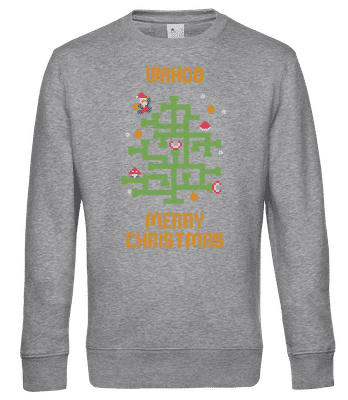 Merry Christmas Ugly Mario - Sweat-shirt standard pour homme - Gris chiné - Devant
