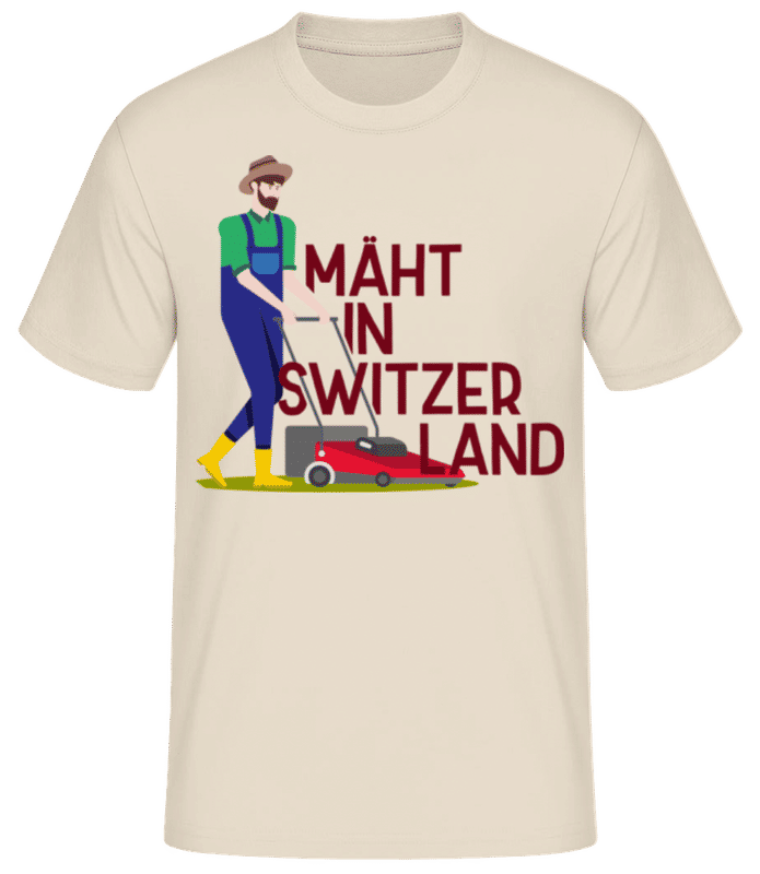 Vorschau: Mäht In Switzerland - Männer Basic T-Shirt - Creme - Vorne