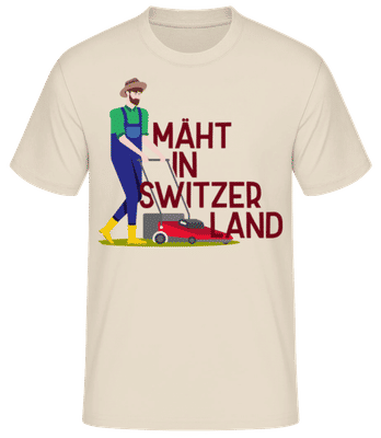 Mäht In Switzerland - Männer Basic T-Shirt - Creme - Vorne