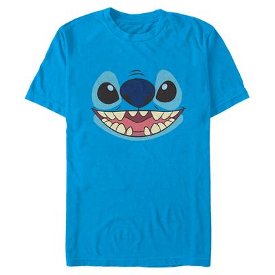Disney Classics - Lilo & Stitch - Stitch Face Large - Homme T-shirt - Azur - Devant