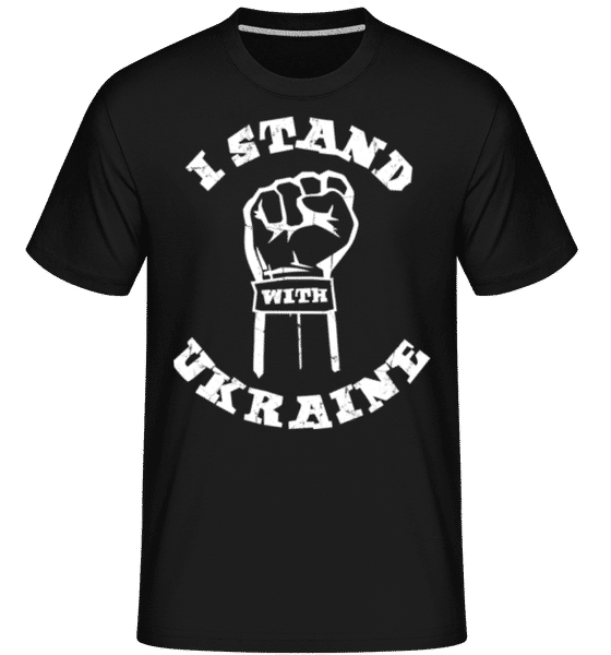 Aperçu: I Stand With Ukraine -  T-Shirt Shirtinator homme - Noir - Devant