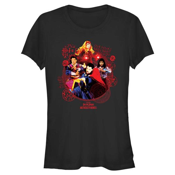 Aperçu: Marvel - Doctor Strange - Photo de groupe Badge Of Heroes - Femme T-shirt - Noir - Devant