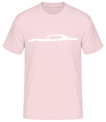 'Dodge Challenger SRT Demon' Silhouette - Männer Basic T-Shirt - Rosa - Vorne