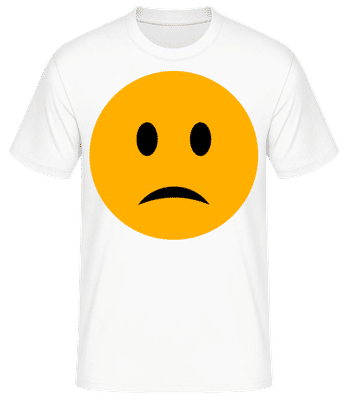 Sad Smiley - Men's Basic T-Shirt - White - Front