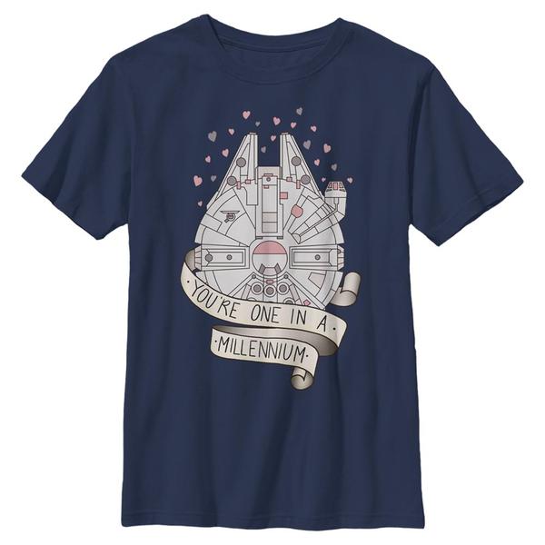 Aperçu: Star Wars - Millennium Falcon One in a Mill - Enfant T-shirt - Bleu marine - Devant