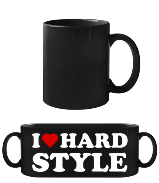 Aperçu: I Love Hard Style - Tasse Noire - Noir - Devant