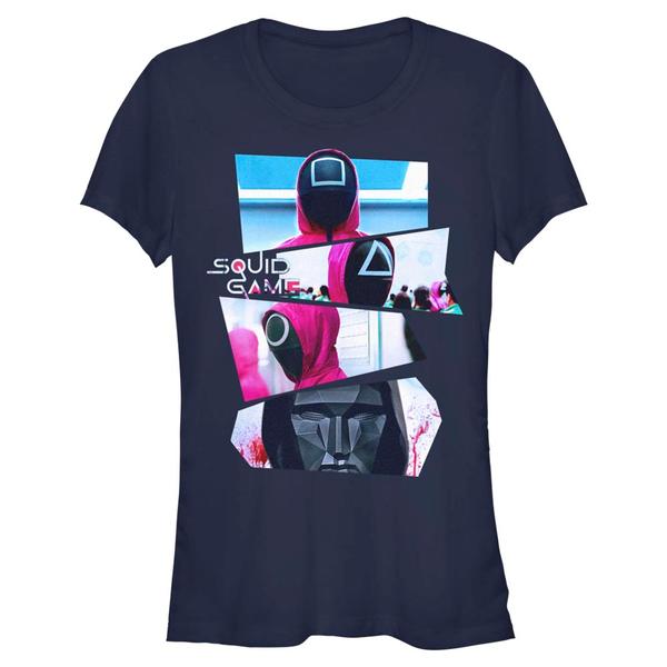 Preview: Netflix - Squid Game - Front Man & Guards Masked Markers - Women's T-Shirt - Navy - Front