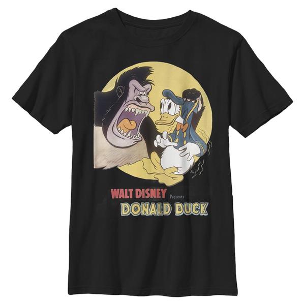 Aperçu: Disney - Mickey Mouse - Donald Duck and the Gorilla - Enfant T-shirt - Noir - Devant