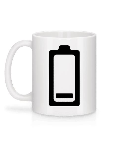 Aperçu: Icône De Batterie Faible - Mug en céramique blanc - Blanc - Derrière