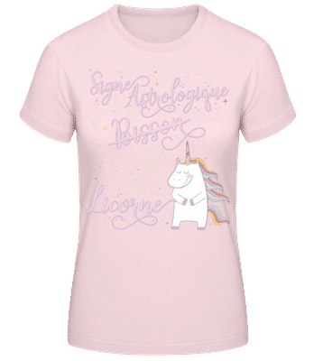 Signe Astrologique Licorne Poisson - T-shirt standard Femme - Rose - Devant