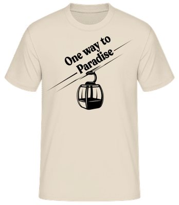 One Way To Paradise - Men's Basic T-Shirt - Cream - Front