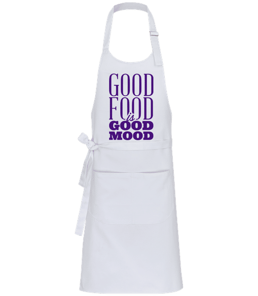 Aperçu: Good Food Is Good Mood - Tablier professionnel - Blanc - Devant