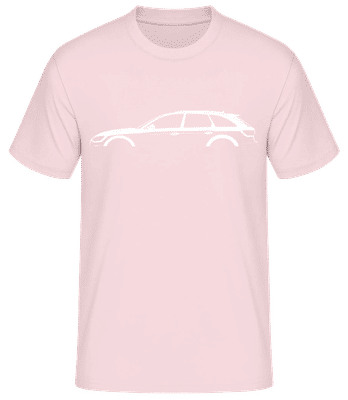 'Audi A4 Allroad (B9)' Silhouette - Pánské basic tričko - Růžová - Napřed