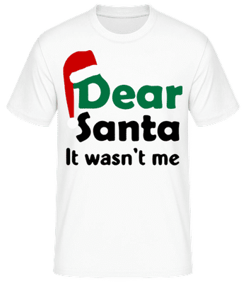 Dear Santa It Wasn't Me Fat - T-shirt standard Homme - Blanc - Devant