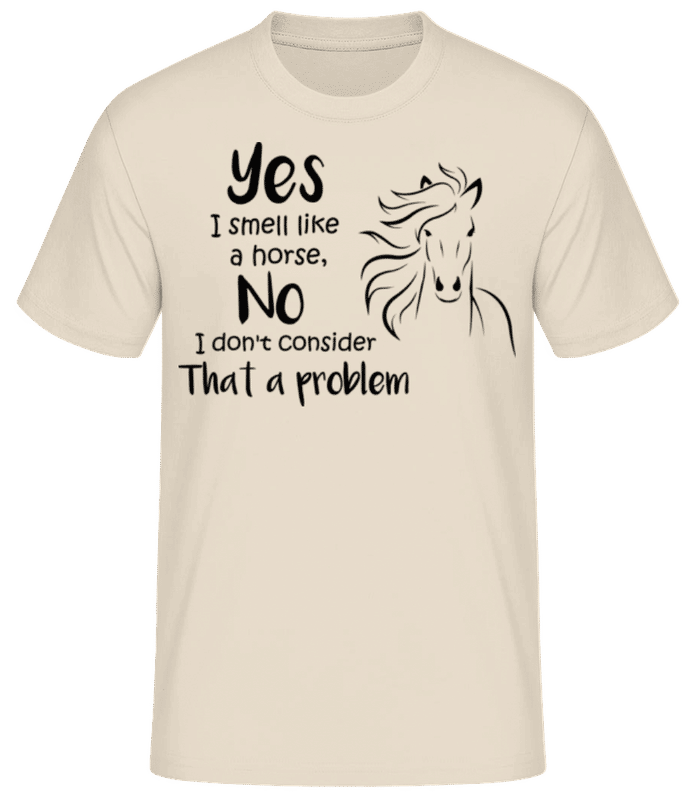 Preview: I Smell Like A Horse - Men's Basic T-Shirt - Cream - Front