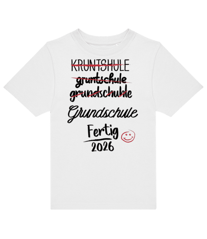 Vorschau: Grundschule Fertig 2026 - Kinder T-Shirt B&C - Weiß - Vorne