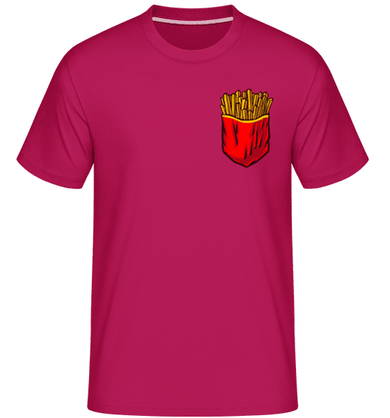 Preview: Breast Pocket Fries -  Shirtinator Men's T-Shirt - Magenta - Front