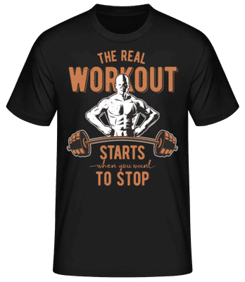 The Real Workout - Pánske basic tričko - Čierna - Predné