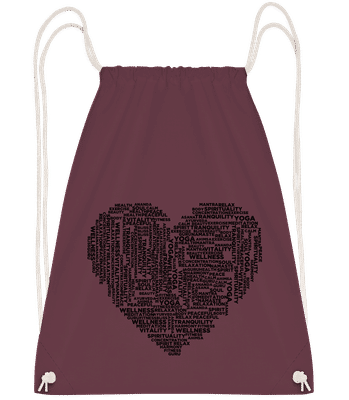 jóga Heart - Batoh so šnúrkami - Bordeaux - Predné